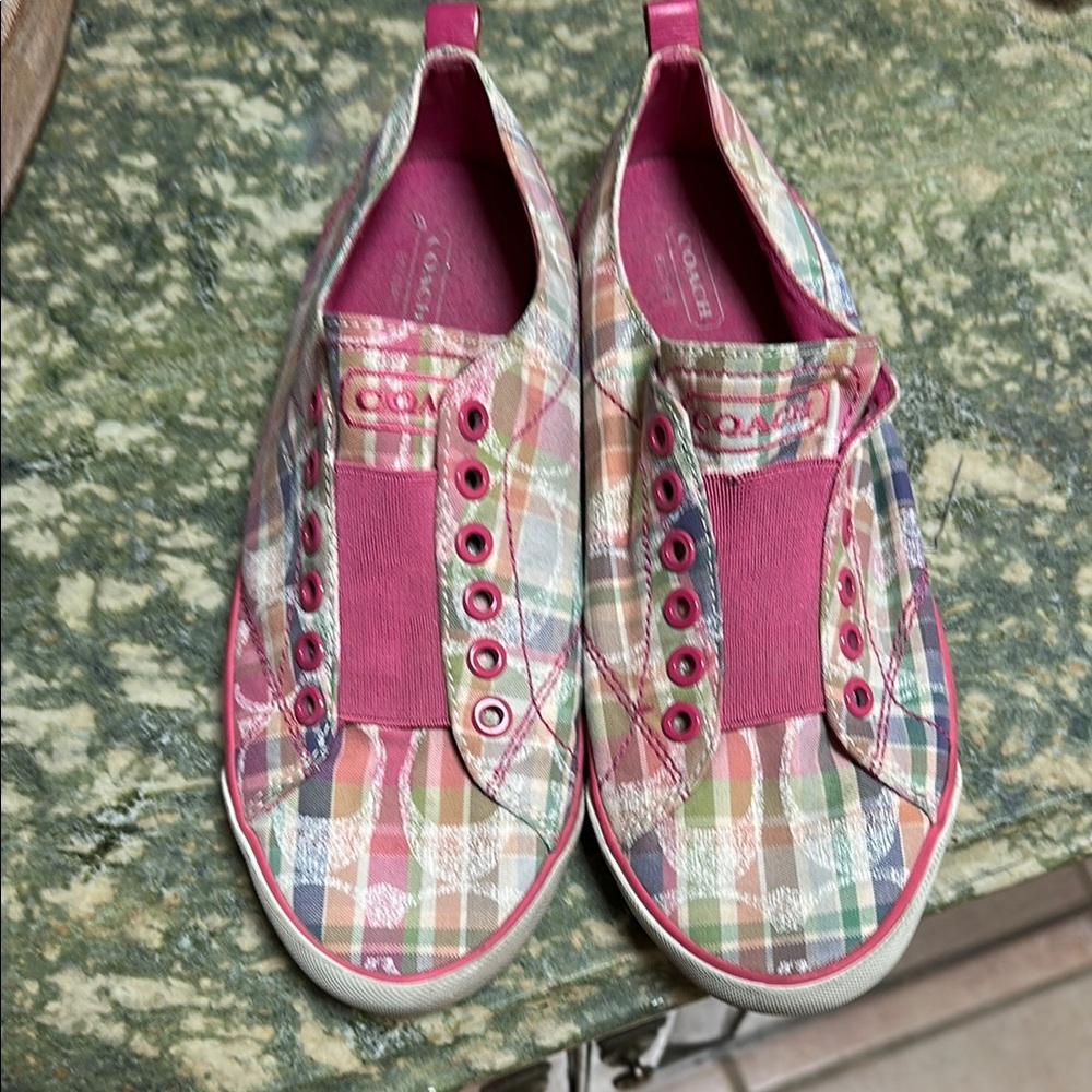 Coach Plaid Slip-On Sneakers